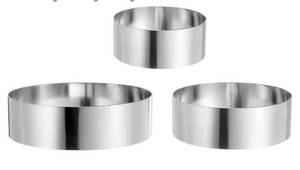 lot 56999 image: Round Cake Ring 468 Inch Seamless Stainless Steel Pastry Mousse Dessert Ring Mirror Coating for Baking Cooking Making Tool - Retail $24