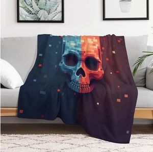 lot 57034 image: Skull Blanket Throw Decor Gifts for Women Super Soft Flannel Fleece Cozy Cute Blankets for Bed, Sofa, Couch, Camping and Travel Warm Fuzzy Blanket for All Season 40x 30 - Retail $15