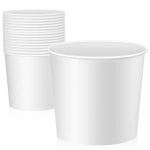 lot 57035 image: 15 Pack 85 oz Paper Bucket Cardboard Food Bucket Bulk Disposable Food Container for Birthday Party, Wedding, Baby Shower, Event Gather Party Supplies (White) - Retail $25