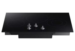 lot 7 image: 30-inch Black Electric Cooktop with 4 Burners - Retail $1,000
