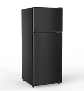 lot 20 image: Compact Black Top-Freezer Refrigerator - Retail $200