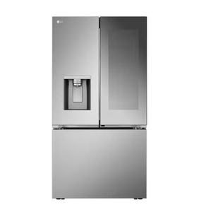 lot 28 image: LG French Door Refrigerator with Water Dispenser broken outer glass door - Retail $4,400