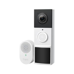 lot 16974 image: Tapo 2K Wireless Smart Video Doorbell with Chime - 160° Ultra-Wide View,Person Detection, Ring Call, 2-Way Audio, Subscription-Free Local StorageOptional Cloud, Motion Only Alert, D210 - Retail $50