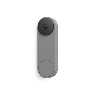 lot 16977 image: Google Nest Doorbell (Wired, 3rd Gen) - 2K Video and Gemini, Live View, Night Vision, 2-Way Audio - Works with Google Home - 2025 Model - Hazel - Retail $140