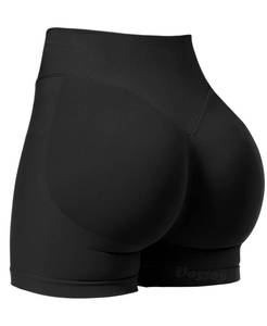 lot 29525 image: VOYJOY Women Workout Impact Shorts 2.5 3.6 4.5 6 Scrunch Butt Lifting Gym Seamless Booty Biker Shorts Black-M - Retail $25