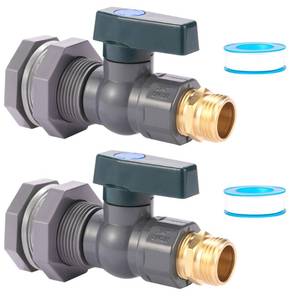 lot 29532 image: 2 Set 34 Inch Rain Barrel Spigot Kit - BILAL Water Barrel PVC Garden Diverter Kit with Bulkhead Fitting Hose Faucet Adapter and Thread Seal Tape for Water Tanks, Aquariums, Tubs, Pool, Garden Barrel - Retail $13
