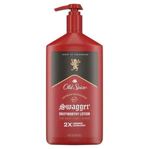 lot 29553 image: Old Spice Hand and Body Lotion for All Skin Types  247 Lightweight Moisturization with Amazing Scent  Swagger Scent of Cedarwood  Instant Absorption  16 fl oz - Retail $7