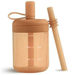 lot 29555 image: Moonkie Baby Straw cup  Silicone Toddler Sippy Cup Training Cup with Straw Lid  BPA-Free Drop-Proof Baby Cup  Led Weaning  6 Months, 5 oz, 1pack - Retail $12