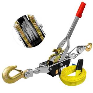 lot 29559 image: SENKEYFE Come Along Winch Heavy Duty, 10FT 2T Come Along Pulling Tool 2 Gears 2 Hooks, Cable Winch Puller, Come Along Power Puller Ratchet Tool for Construction Automotive Farm Fences (with Straps) - Retail $29