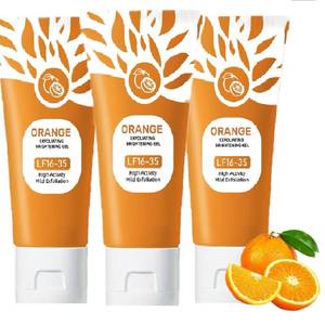 lot 29582 image: 3Pcs Orange Exfoliating Gel for Face and Body, Exfoliating Cleansing Gel Scrub,Orange Enzymes Exfoliatings Gels,Pore Peeling Scrub, Deep Cleansing Moisturizing Facial Exfoliator, Remove Blackheads - Retail $14