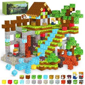 lot 31454 image: Youngyes Magnetic Blocks, 100 PCS Magnetic Building Blocks Cubes - Stacking Magnet Toys for Kids Toddlers Ages 4-8 8-12, Magnetic Tiles STEM Toys Christmas Birthday Gifts for Boys Girls (0.8IN2CM) - Retail $16