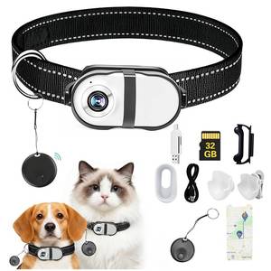 lot 31467 image: PRRPRR Pet Camera Collar with Air Tracker Tag, 1080P HD Wireless Dog Neck Cam Compact Action Camera for iOS,32GB Storage, Fully Charged Before Use, No WiFi Needed GPS Just for iOS