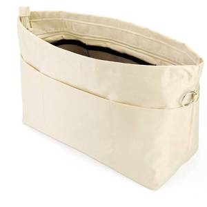 lot 31474 image: Time Wing Handbag Tote Purse Organizer Insert Bag Liner Shaper Divider Zipper 11 Pockets Compartments X Large Beige - Retail $24