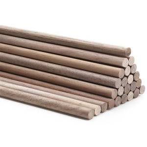 lot 31495 image: Wenqik Wooden Dowel Rods Walnut Dowel Rod Sticks for Crafts Round Unfinished Wood for Crafting Woodworking Building Material(38 x 12 Inch) - Retail $20