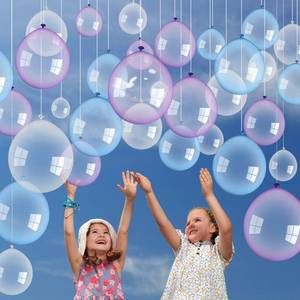 lot 32410 image: Iridescent Transparent Balloons Clear Blue Purple Balloons 10 Inch 5 Inch Under The Sea Party Decorations Baby Shower Bridal Shower Clear Bubble Mermaid Party for Birthday Wedding Supplies - Retail $10