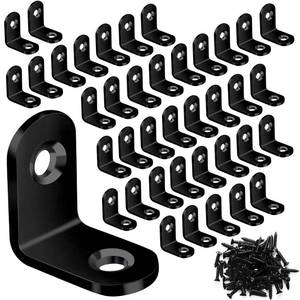 lot 32439 image: FATLODA  L Bracket, Metal Black Corner Brace, Stainless Steel Joint Right Angle Bracket Fastener for Wood Chair Bookshelf Furniture Cabinet with 80PCS Screws (20mmx20mm) - Retail $10