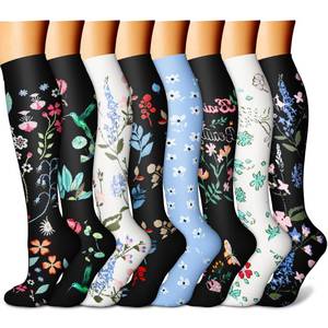 lot 32446 image: CHARMKING Compression Socks for Women & Men Circulation (8 Pairs) 15-20 mmHg is Best Support for Athletic Running, Cycling (LXL, Multi 60) - Retail $25