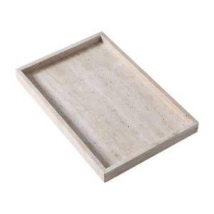lot 49019 image: BUICCE Rectangular Decorative Serving Tray,Modern Travertine Large Coffee Table Tray - Retail $45