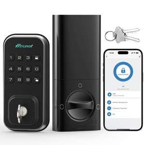 lot 49030 image: Zylenor Keyless Entry Door Lock, Smart Lock for Front Door with Digital Keypad, Built-in WiFi Deadbolt, App Remote Control with Easy Installation, Upgraded Battery Life - Retail $40