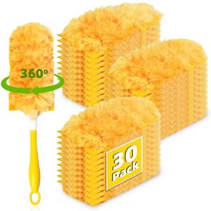 lot 49042 image: 30 Pack 360 Dusters Refills for Swiffer� Dusters, Unscented Heavy Duty Duster Kit Disposable Dusters Refills with 1 Handle for Cleaning Furniture, Blinds, Ceiling Fans - Retail $16