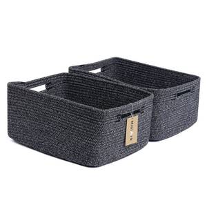 lot 49044 image: MiniArk Large Storage Baskets for Shelves, Closet Organizers Bins for Clothes Blanket Towels, Baby Nursery, Toy Baskets Box, Woven Rope Baskets, 17 x 13 x 7.5, 2 Packs Dark Gray - Retail $35