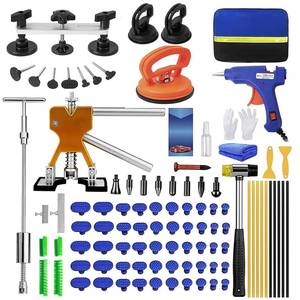 97pcs Dent Puller Kit, Car Dent Puller for Dent Removal, Paintless Dent Removal Kit with Golden Lifter, Bridge Puller, Slide Hammer T-Bar, Dent Remover Tool for Car Refrigerator Door Ding Repair