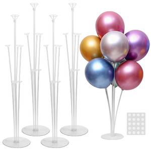 lot 49053 image: JOYYPOP 4 Sets Balloon Stand Kit For Table, Balloon Sticks with Base Birthday Graduation Party Decorations Wedding - Retail $9