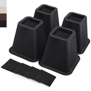 lot 49076 image: ANNKUT 6 Inch Heavy Duty Bed Risers, Furniture Risers for Desk, Chair, Table or Sofa, Couch Lift Risers, Supports up to 2200 lbs per Leg(4 Pack Black) - Retail $20
