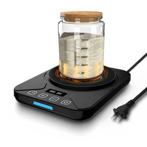 lot 49077 image: Sourdough Starter Warmer Mat - 24H Timer - Precise 1°F Thermostat Control (70-100°F) - Smart Memory Warming OnOff - Fits Jars Up to 40oz - Perfect for Home Baking (Black) - Retail $40