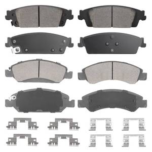 lot 49079 image: Front Semi-Metallic & Rear Ceramic Brake Pads for Chevy Silverado 1500 2014-2018, SuburbanTahoe 15-20, for GMC Sierra 1500 2014-2018, YukonYukon XL 15-20, for Cadillac EscaladeESV 15-20 8PCS - Retail $55