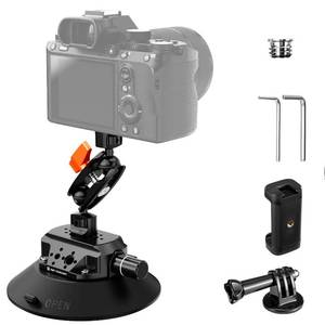lot 49080 image: K&F CONCEPT 6 Suction Cup Camera Mount with Magic Arm, ARRI Style 14 38 Threads, Quick Release Car Mount for DSLRs Action Camera Phone Video Shooting Compatible with Hero 13 12 DJI Insta360 - Retail $44