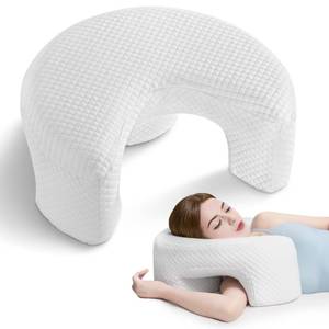 lot 49112 image: Side Sleeping Pillow with Arm Holes - Ergonomic Memory Foam Pillow for Cervical, Neck, Shoulder & Rotator Cuff Pain Relief - Ideal for Side Sleepers - Retail $39