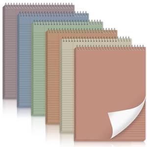 lot 49116 image: gisgfim 6 Pcs Boho Top Bound Spiral Notebooks 8.5 x 11 College Ruled Aesthetic Legal Pad Top Spiral Steno Pads Colored Paper Assorted Covers Spiral Notebook for Writing School Office Supplies - Retail $28