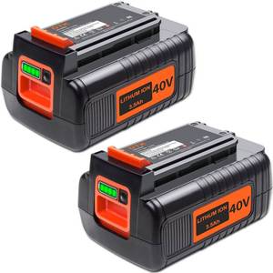 lot 49120 image: DTK 2 Packs Replacement for Black and Decker 40V 3600mAh Lithium Battery LBX2040 LBX36 LBXR36 LBXR2036 LST540 LST136W - Retail $57