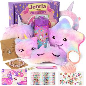 lot 49121 image: Jenria Unicorn Gift for Girls, Kindergarten Graduation Gifts, Sleepover Birthday Gifts for Girls Age 3 4 5 6 7 8 9 10 Years Old Girl, Gift Ideas, Girls Toys Age 6-8, Unicorn Toys for Daughter, Niece - Retail $30
