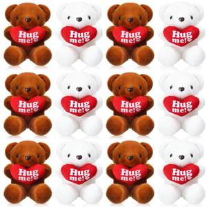 lot 61738 image: Soulchen 12 Pack Valentines Day Bear Bulk, 10 Inch Stuffed Animals Plush Bears Soft Cute Galentines Day Party Favors with Red Heart for Couples Wedding Anniversary Birthday Gifts, 2 Colors - Retail $5,322