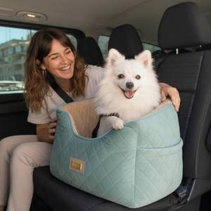 lot 61739 image: DOGGO Selection Premium 2-in-1 Dog Car Seat & Home Bed for Small Dogs Premium Travel Pet Bed with Safety Straps, Stylish Design, Soft Plush Cushion & Secure Portable Comfort Under 30lbs (Green)