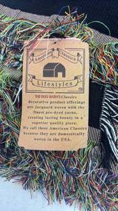 Rug Barn American Classics Jacquard Woven Throw Blanket with Fringe - Retail: $25