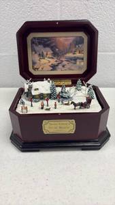 lot 30121 image: Thomas Kinkade Holiday Merriment Christmas Music Box - Retail $25