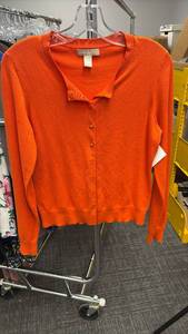lot 60791 image: Banana Republic Orange Button-Front Cardigan Size Medium - Retail $15