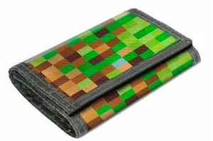 Minecraft Pixelated Block Pattern Tri-fold Wallet