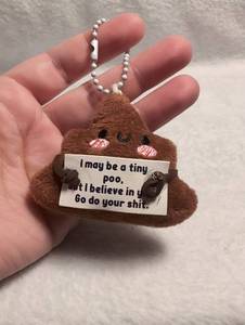 lot 2729 image: Poop Emoji Keychain with Funny Message