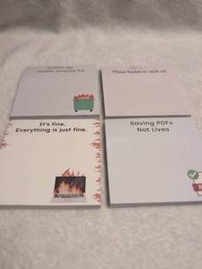 lot 2735 image: Funny Office Humor Sticky Note Set - 4 Pack