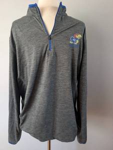 lot 2743 image: Kansas University KU Jayhawks Quarter Zip Pullover - Small
