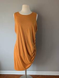 lot 2755 image: Orange Sleeveless Draped Jersey Dress - Size XL