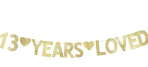 lot 2710 image: 13 Years Loved Rose Gold Banner