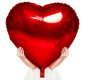 lot 2712 image: 32 Inch Red Heart Shaped Valentine Balloon
