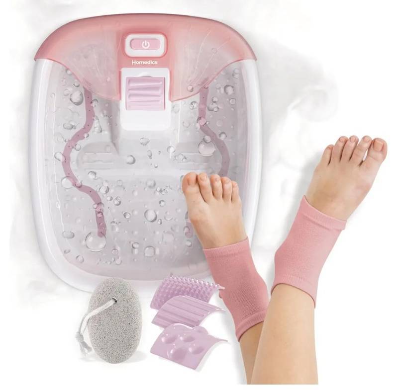 lot 36419 image: Homedics Bubble Bliss Deluxe Footbath Gift Set Heated Foot Spa - Retail $70