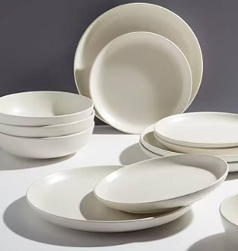 lot 36439 image: Fieldcrest Legacy Steam 12-pc. Stoneware Dinnerware Set. 1 Large Plate Missing - Retail $130