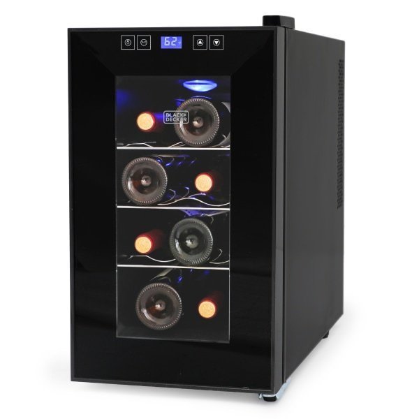 lot 45694 image: BLACKDECKER Wine Cellar with LED Display (8 Bottle) - Retail $268
